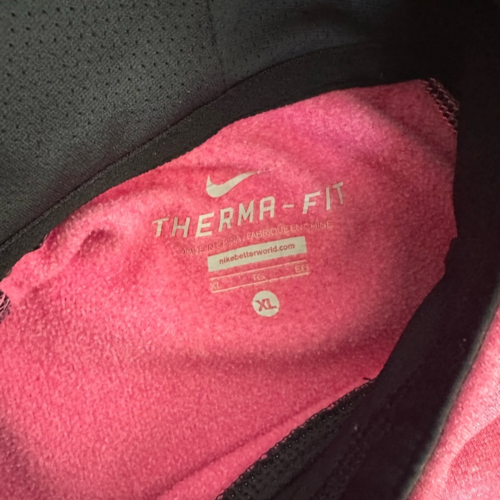 Nike Logo Therma-Fit Pink and Black Hoodie XL - Picture 4 of 8